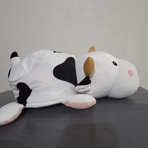 Plush Cow Dog Toy - Black and White
